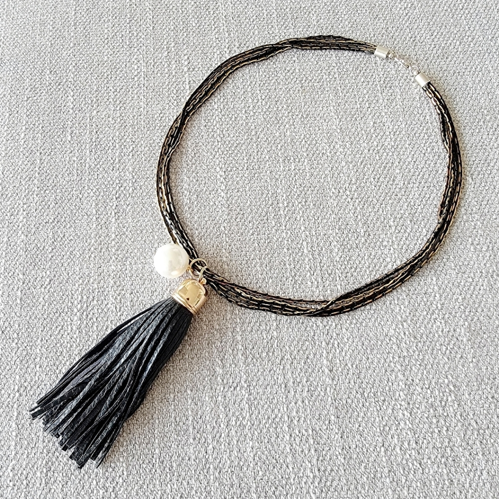 Black and gold statement necklace